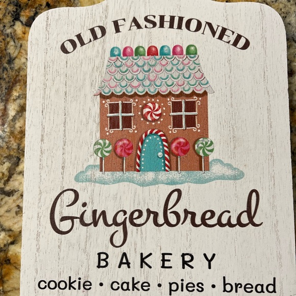 Mrs Claus Old Fashion Gingerbread Bakery Wooden Cutting Board At Home Pastel 12” - Picture 9 of 9